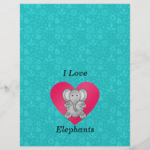 Elefant-Türkis-Blumen der Liebe I Individuelle Flyer