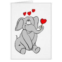 Elefant-Valentinsgruß-Karte