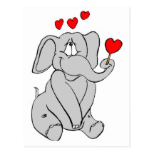 Elefant-Valentinsgruß-Postkarte