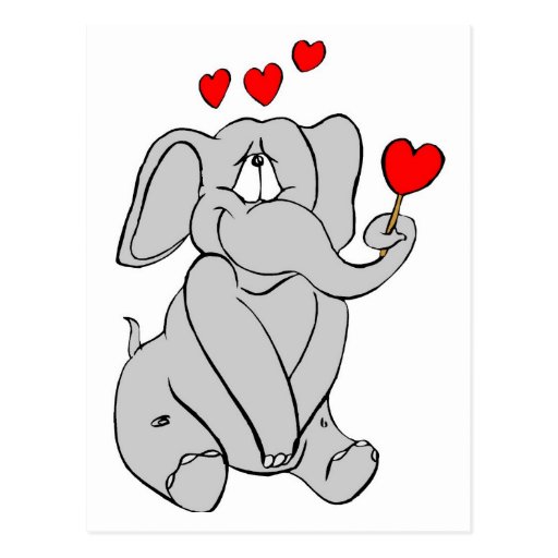 Elefant-Valentinsgruß-Postkarte