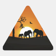 Elefanten am Sonnenuntergang Stickers
