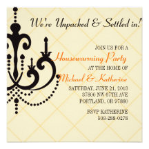 Elegant Chandelier Housewarming Party Invitation