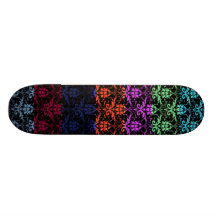 Elegant Rainbow Colorful Damask Fading Colors Skateboards
