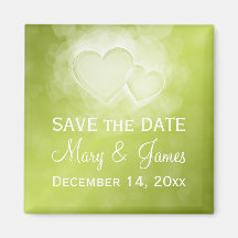 Elegant Save the Date Wedding modernes Herz-Grün Magnete