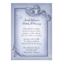 Elegante blaue Winter-Hochzeits-Einladung