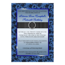 Elegante Blumenspitze laden ein [Blau] Ankündigungen