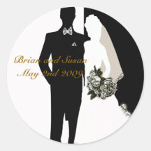 Elegante Braut-und Bräutigam-Save the Date Aufkleb