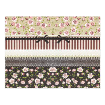 Elegante Girly weiße Spitze und rosa Rosen Postkarten