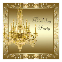 Elegante Goldleuchter-Geburtstags-Party Einladunge
