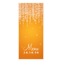 Elegante Hochzeits-Menü-Nacht blenden Orange Individuelle Ankündigung
