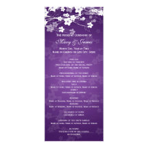 Elegante Hochzeits-Programm-Kirschblüte lila Personalisierte Einladungen