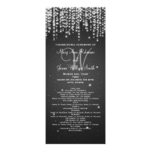Elegante Hochzeits-Programm-Nacht blenden Schwarze Personalisierte Ankündigungen