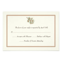 Elegante Kiefern-Kegel-Hochzeit UAWG Karten Personalisierte Ankündigungskarte