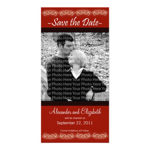 " elegante Mitteilung des Rot-4x8 Save the Date Individuelle Foto Karte