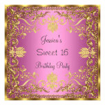Elegante rosa Goldeinladung des Bonbon-16