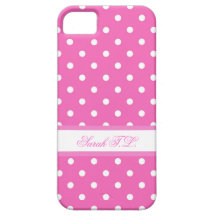 Elegante rosa und weiße Tupfen iPhone 5 Schutzhülle