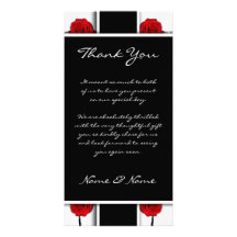 Elegante Rote Rosen - Hochzeit danken Ihnen Karten Photo Karten