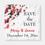 Elegante Save the Date japanische Blumen rot Magnete