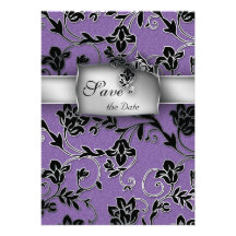 Elegante Save the Date Karten-silbernes Mit Blumen Personalisierte Ankündigungskarten