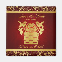 Elegante Save the Date Magneten - doppeltes Glück