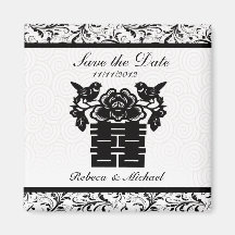Elegante Save the Date Magneten - doppeltes Glück