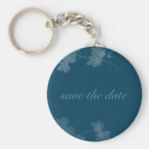 Elegante Save the Date Reben blau Schlüsselband