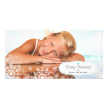 Elegante Schneeflocke-Weihnachtsfoto-Karte Bild Karte