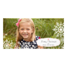 Elegante Schneeflocke-Weihnachtsfoto-Karte Personalisierte Photo Karte