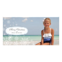 Elegante Schneeflocke-Weihnachtsfoto-Karte Photokartenvorlage