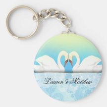 Elegante Schwäne mit Blau und Grün Schlüsselband