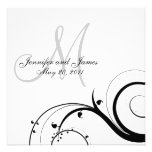 Elegante Strudel-Monogramm-Hochzeits-Einladung