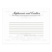 Elegante weiße/silberne Hochzeits-Druckratekarte Postkarte