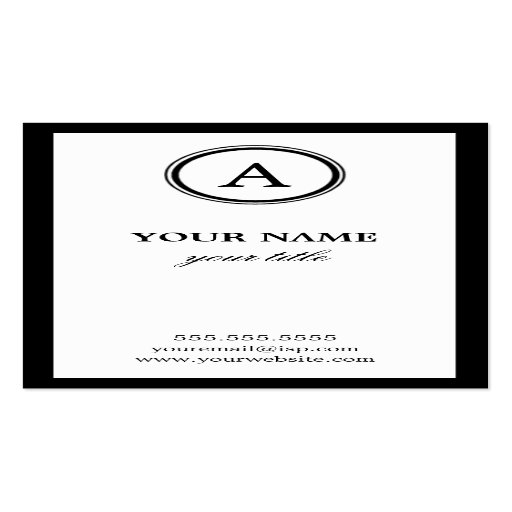 Elegante weiße und schwarze Monogramm-Visitenkarte