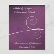 Eleganter 25. Jahrestags-lila Damast-Strudel Flyerdruck