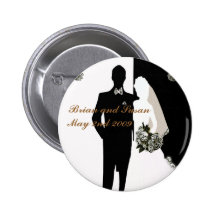 Eleganter Braut-und Bräutigam-Hochzeits-Knopf Buttons