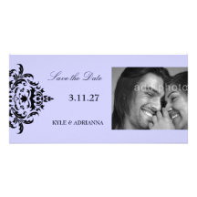 eleganter Damast 311-Simplisticly Save the Date Foto Grußkarte