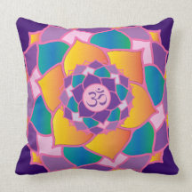 Eleganter Erleuchtung Sahasrara Lotos Chakra Zierkissen