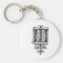 Eleganter extravaganter Buchstabe des Monogramm-M Schlüsselbänder