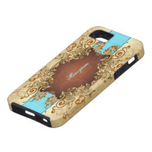 Eleganter Gold-u. Brown-Ton-Vintager Rahmen iPhone 5 Cover