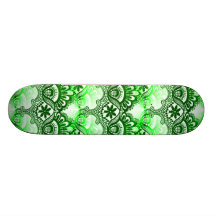 Eleganter grüner Spitze-Damast beunruhigtes Muster Personalisiertes Skateboarddeck