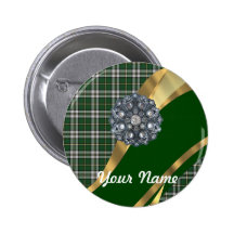 Eleganter grüner Tartan Button
