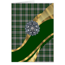 Eleganter grüner Tartan Grußkarten