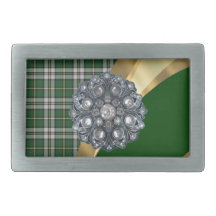 Eleganter grüner Tartan Gürtelschnalle