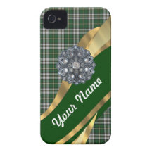 Eleganter grüner Tartan iPhone 4 Hülle