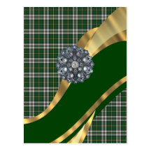 Eleganter grüner Tartan Postkarten