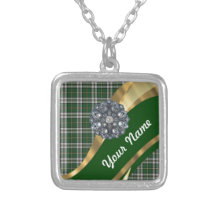 Eleganter grüner Tartan Selbst Gestalteter Schmuck