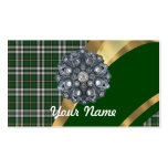 Eleganter grüner Tartan Visitenkartenvorlage