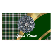 Eleganter grüner Tartan Visitenkartenvorlage