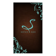Eleganter Leinensalon-Wellness-Center-Blumenbrown- Visitenkartenvorlage