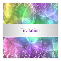Eleganter Regenbogen sprudelt der 12 Special-Gebur Individuelle Einladungskarten